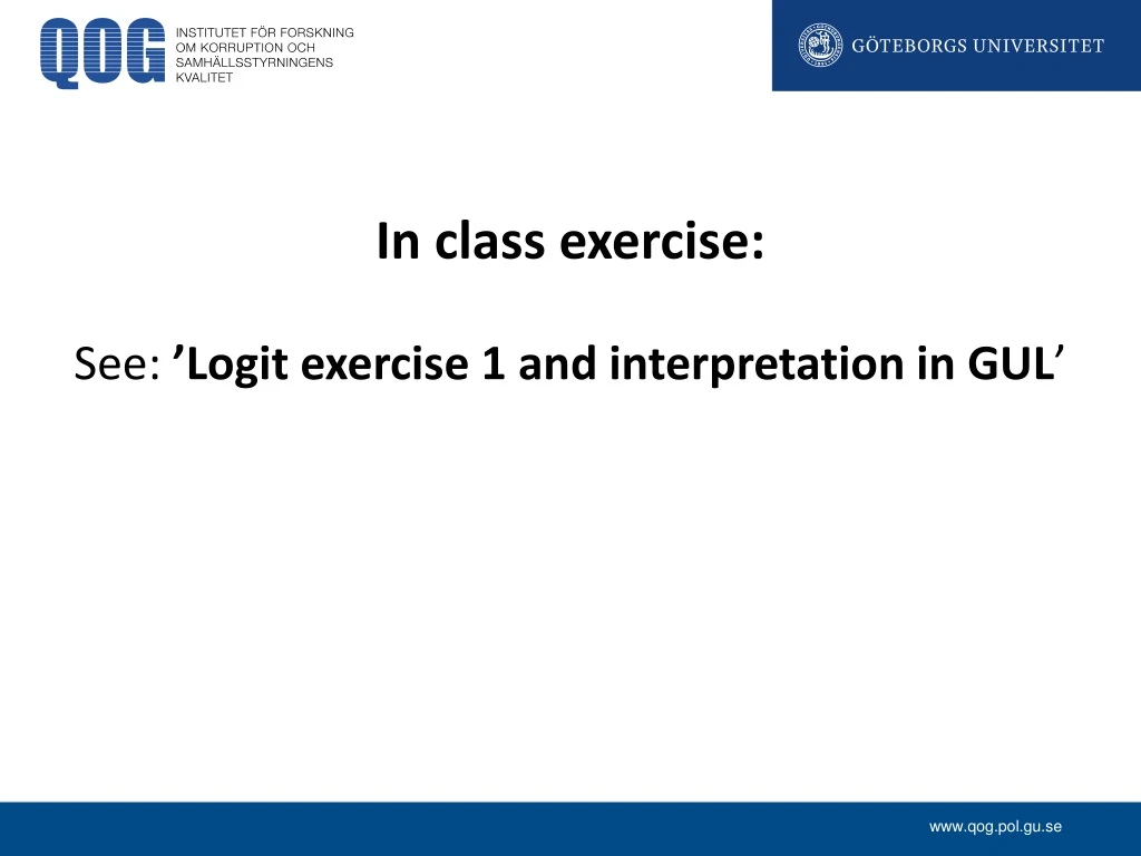 in class exercise see logit exercise