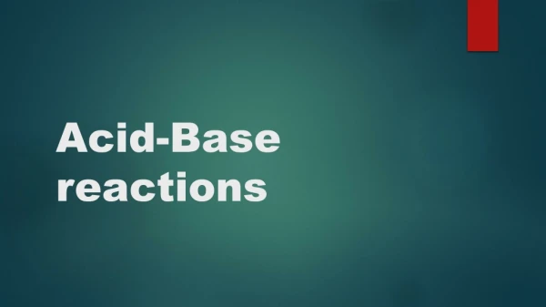 Acid-Base reactions
