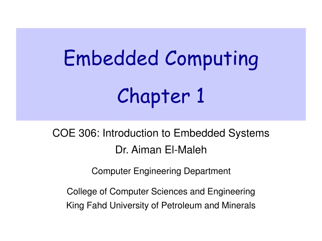 embedded computing chapter 1