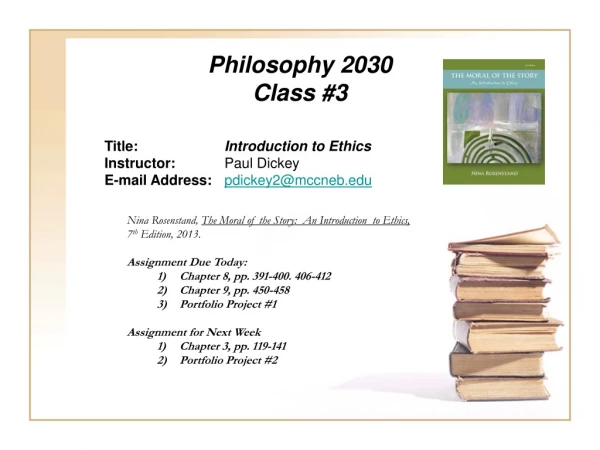 Philosophy 2030 Class #3