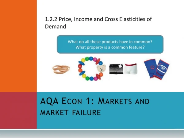 1.2.2 Price, Income and Cross Elasticities of Demand