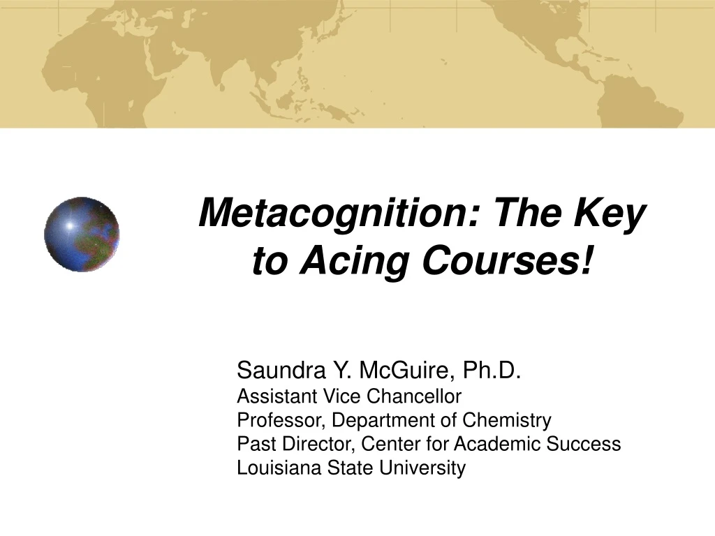 metacognition the key to acing courses