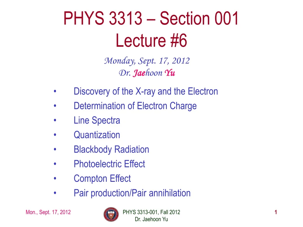 phys 3313 section 001 lecture 6