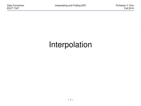 Interpolation