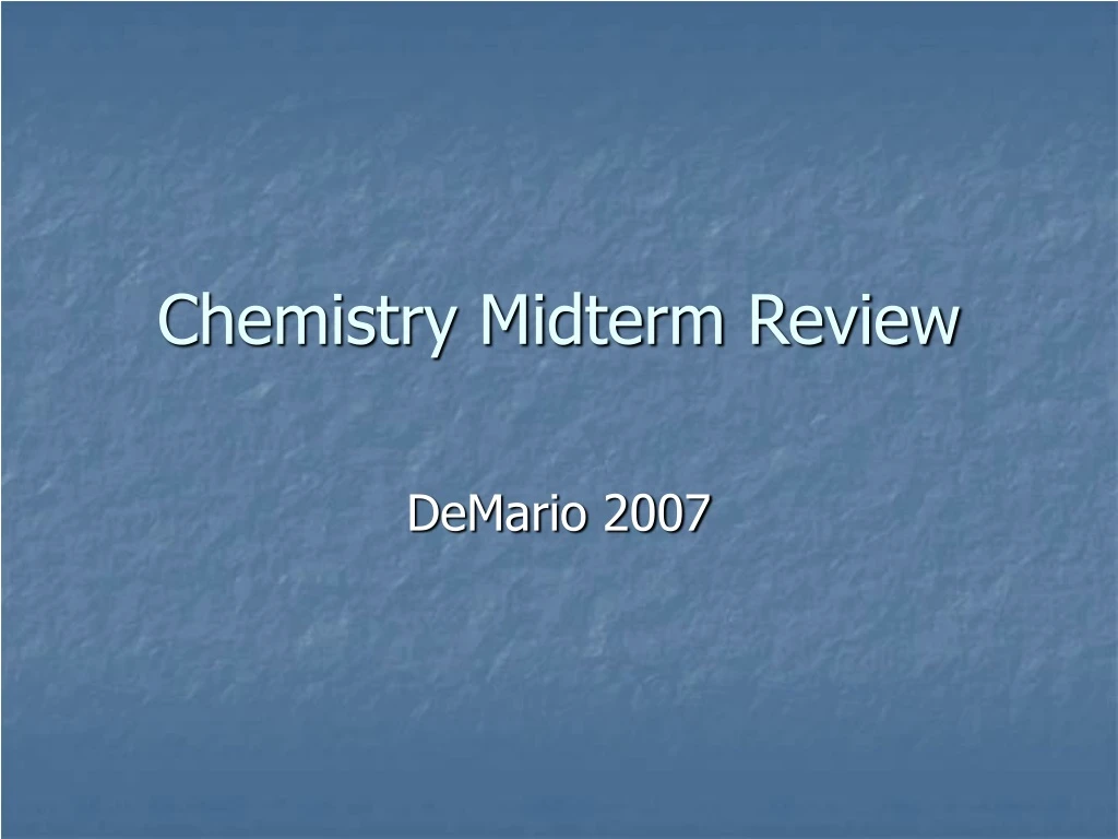 chemistry midterm review