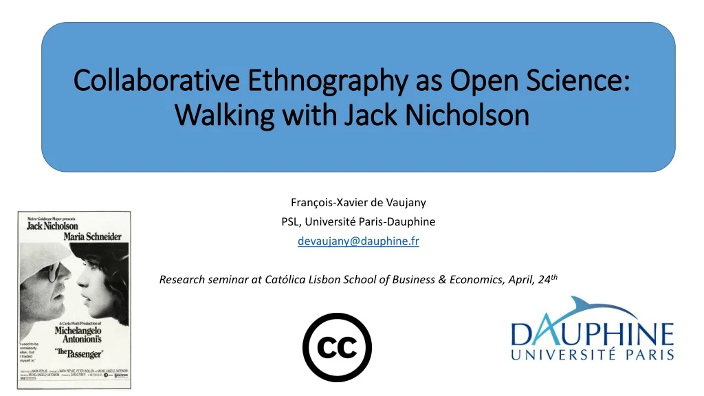 collaborative ethnography as open science w alking with jack nicholson