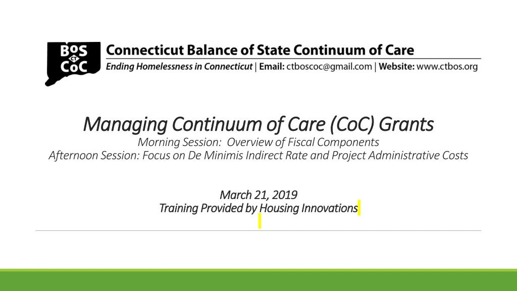managing continuum of care coc grants morning