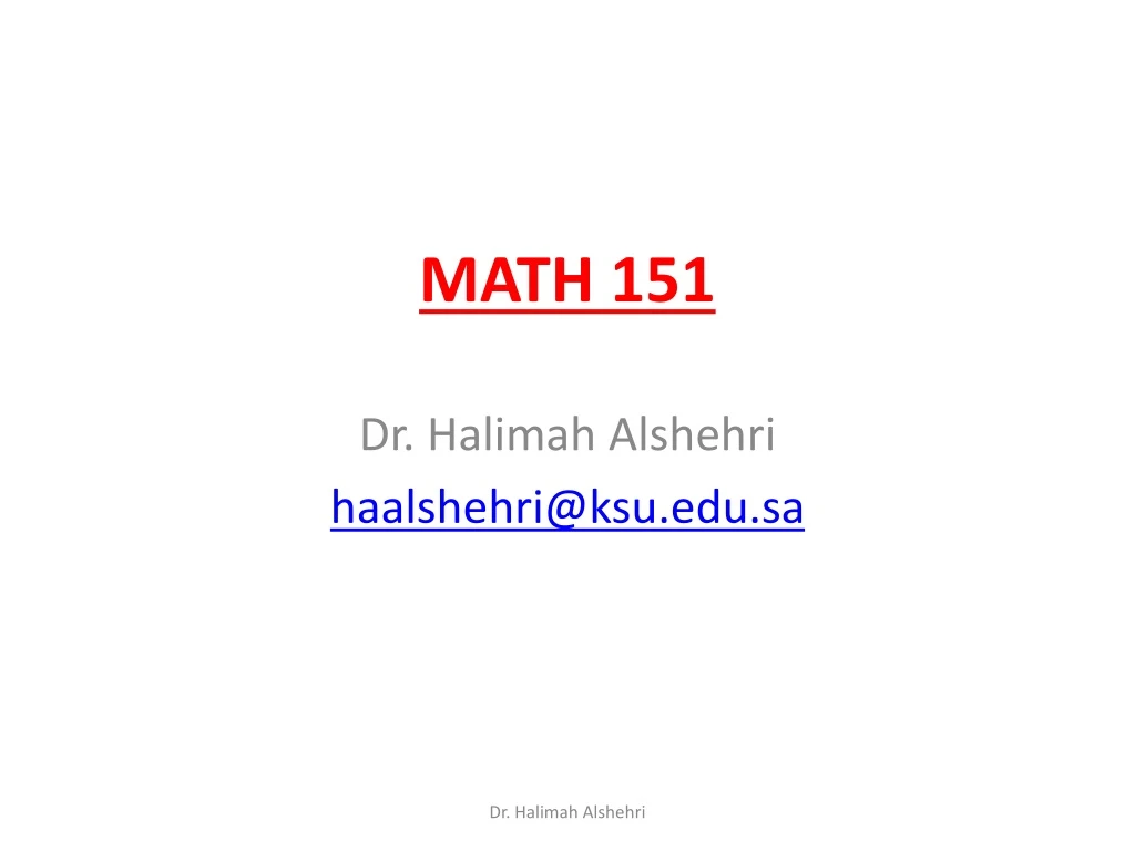 math 151