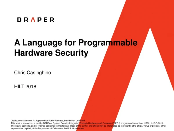 A Language for Programmable Hardware Security