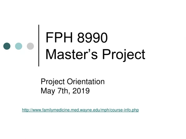 FPH 8990 Master’s Project