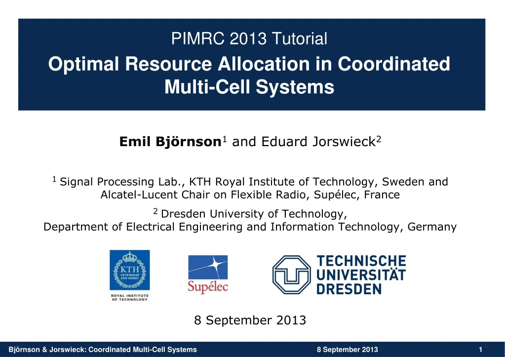 optimal resource allocation in coordinated multi cell systems