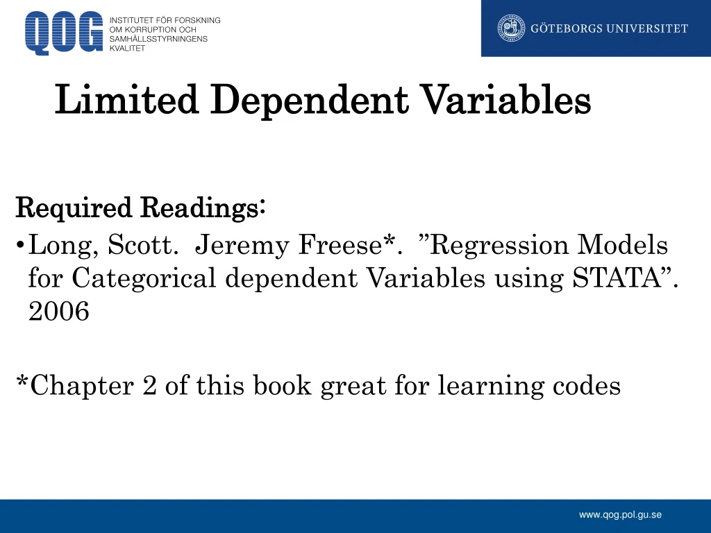 limited dependent variables