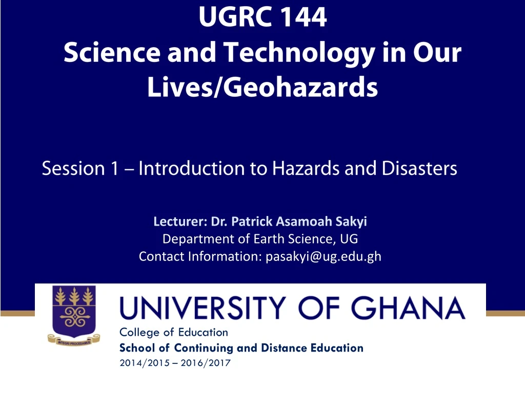 ugrc 144 science and technology in our lives geohazards
