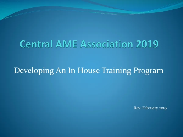 Central AME Association 2019
