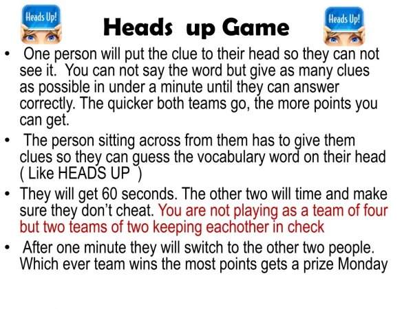 Heads up Game