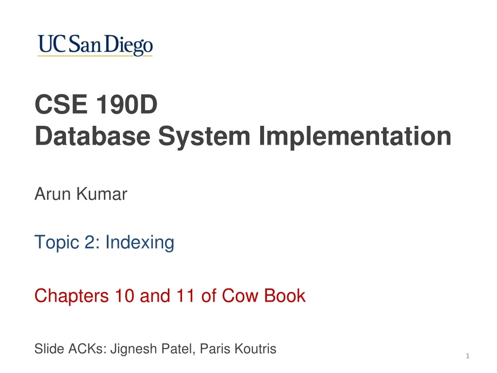 cse 190d database system implementation