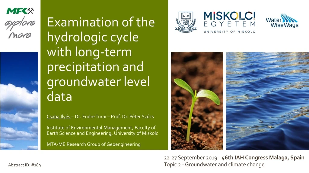 examination of the hydrologic cycle with long term precipitation and groundwater level data
