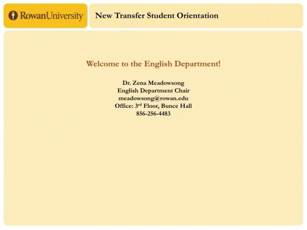 New Transfer Student Orientation