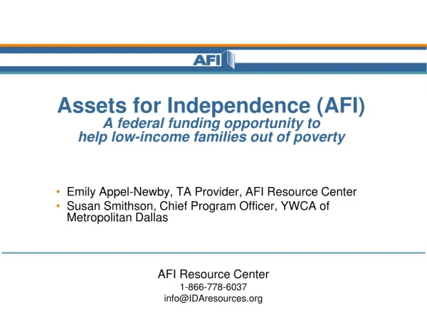 Emily Appel-Newby, TA Provider, AFI Resource Center