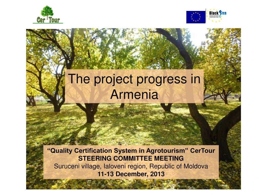 the project progress in armenia