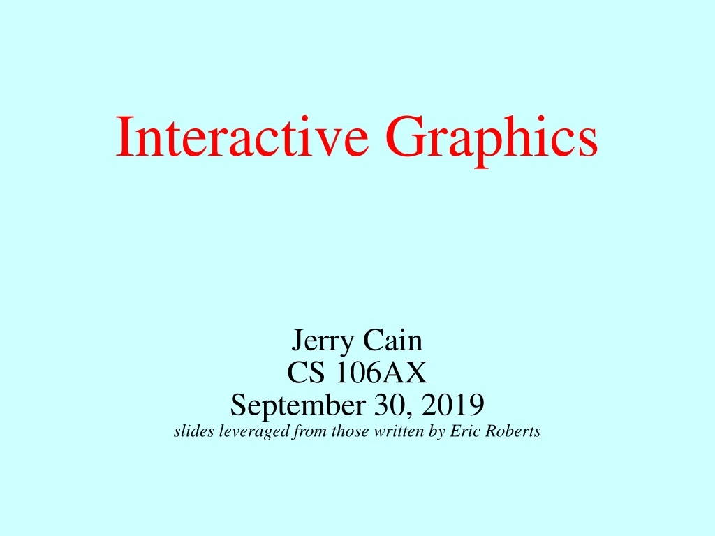 interactive graphics