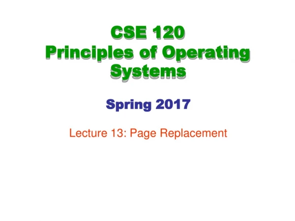 CSE 120 Principles of Operating