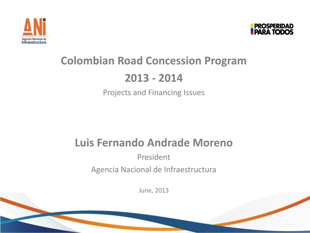 colombian road concession program 2013 2014