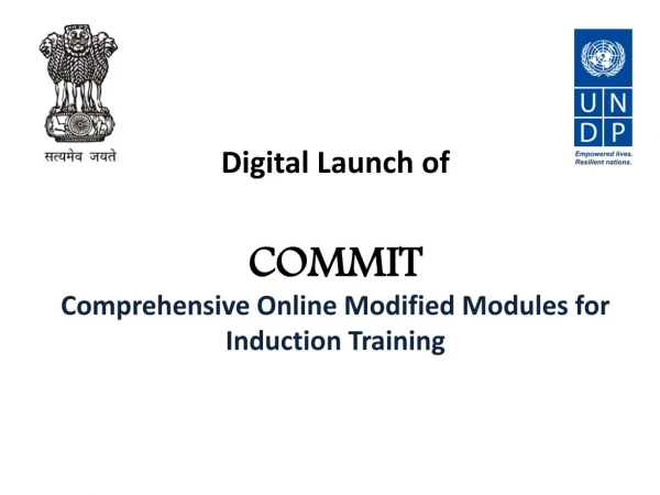 Digital Launch of COMMIT Comprehensive Online Modified Modules for Induction Training