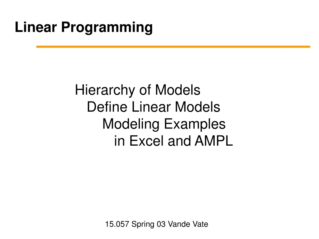 linear programming