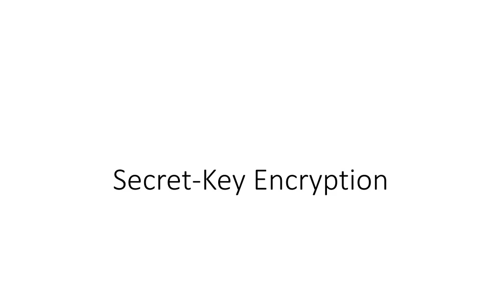secret key encryption