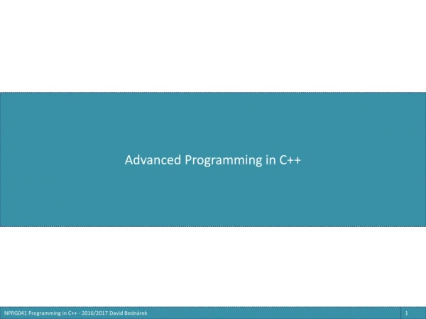 Advanced Programming in C++