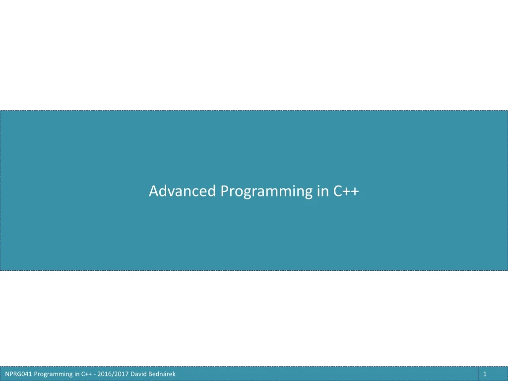 advanced programming in c