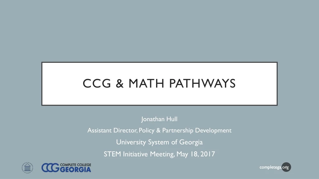 ccg math pathways