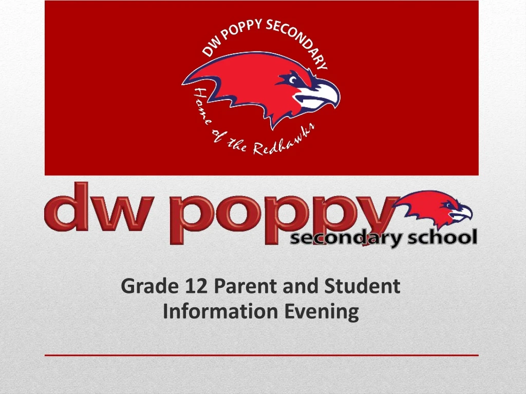 grade 12 parent and student information evening