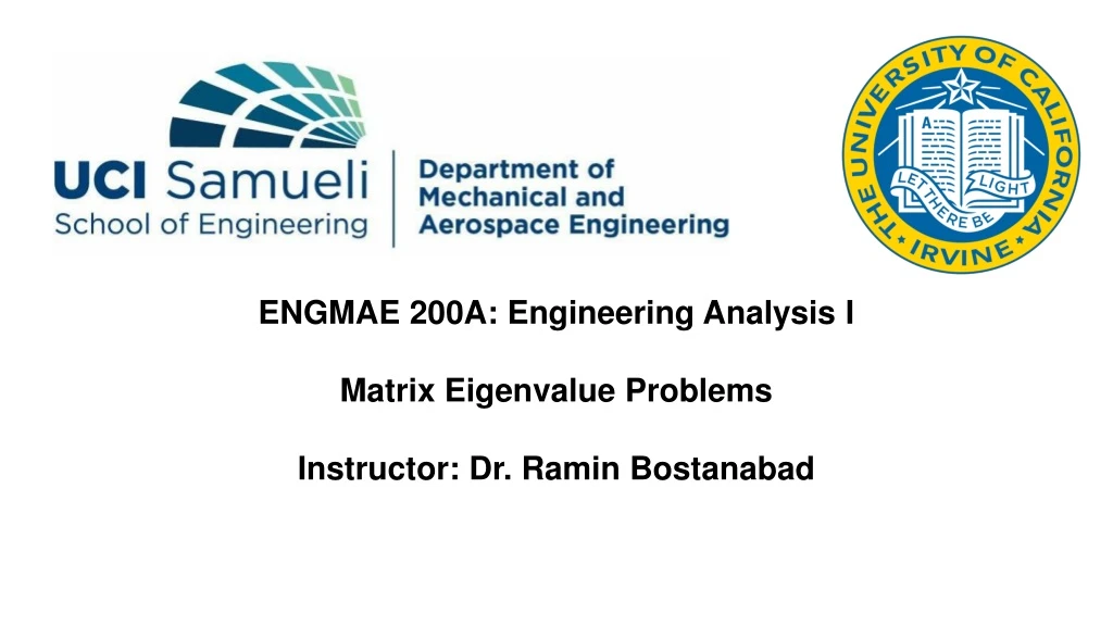 engmae 200a engineering analysis i matrix