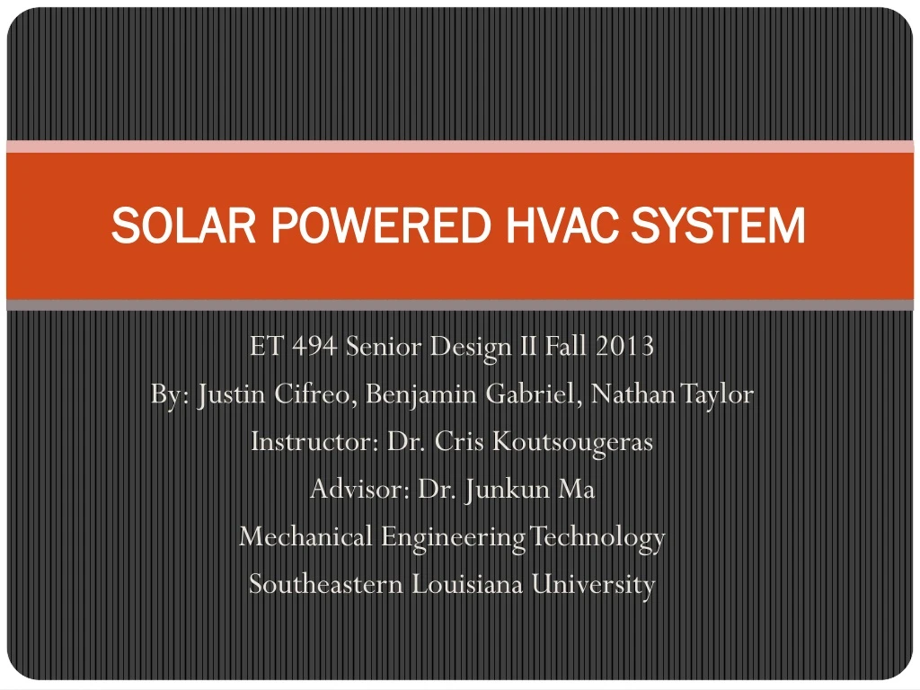 solar powered hvac system