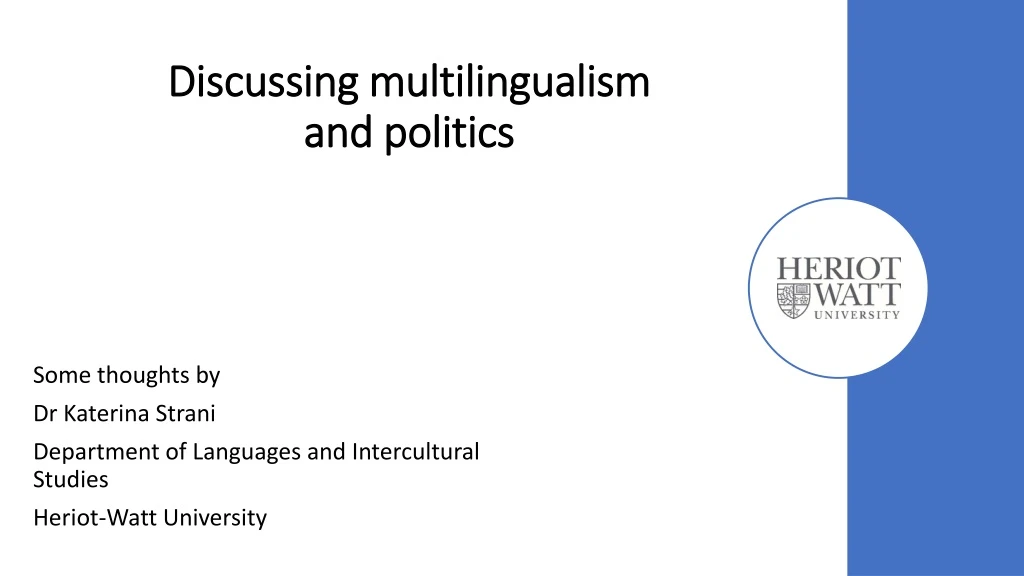 discussing multilingualism and politics