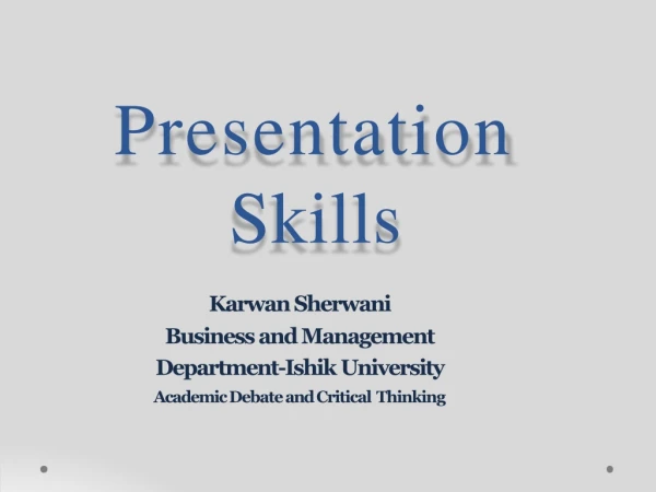 Presentation Skills