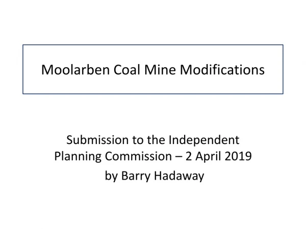 Moolarben Coal M ine M odifications