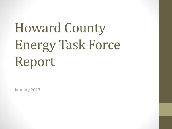 Howard County Energy Task Force Report