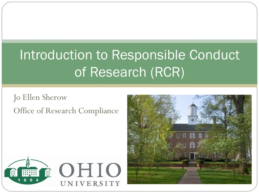 introduction to responsible conduct of research rcr