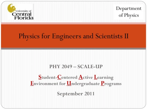 PHY 2049 – SCALE-UP