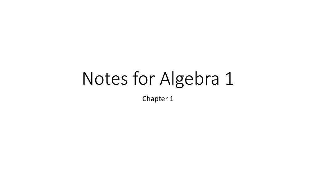 notes for algebra 1