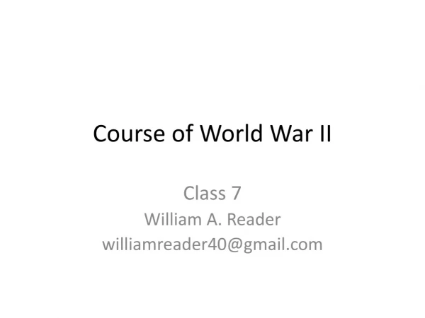 Course of World War II