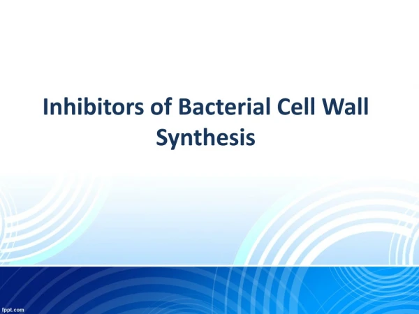 Inhibitors of Bacterial Cell Wall Synthesis