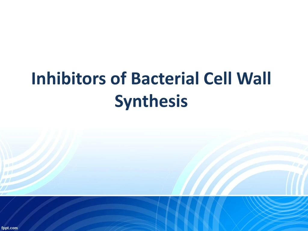 inhibitors of bacterial cell wall synthesis
