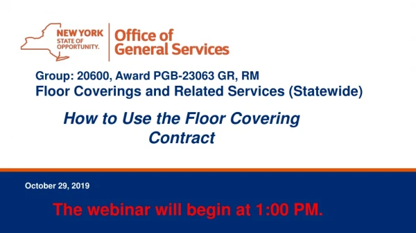 Group: 20600, Award PGB-23063 GR, RM Floor Coverings and Related Services (Statewide)