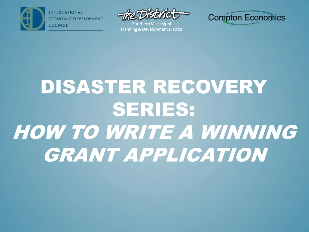 disaster recovery series how to write a winning grant application