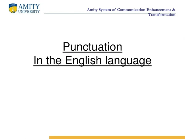 Punctuation In the English language
