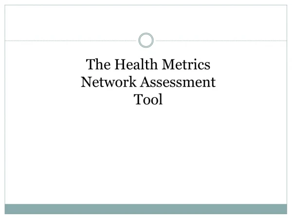 The Health Metrics Network Assessment Tool